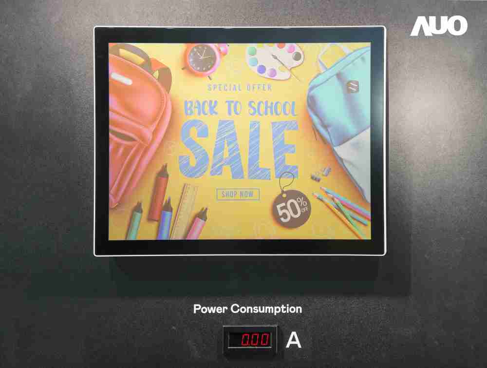 森林舞会展示胆固醇液晶超低耗能户外全彩显示器，，，，ChLC（胆固醇液晶）以双稳态技术使静态显示零功耗，，，具省电、、高彩度、、、环保的特性，，，还整合软硬件系统解决方案，，可透过单一云端平台管理